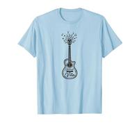 Accordi di Vita - Chitarra Artistica con Albero Musicale Maglietta, Uomo, Celeste, L