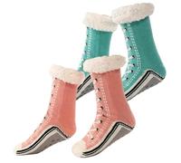 Accordinglye - Calzini in cashmere ultra spessi per la casa, Toselfwith.6, antiscivolo, soffici, caldi, per interni e casa, 2 pezzi E, Taglia unica