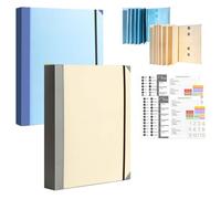 Accordion File Organizer Pocket Document Folder, Portable Multi-Pocket Filing Folder for Important Papers, Expandable Elastic Closure Storage Stylish Binder for Passports,Birth Certificates,Photos