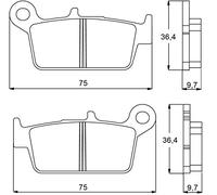 Accossato AGPP90OR-75 Pastiglia Freno per Suzuki > Rm 250 T-K, 250 (1996-2004)