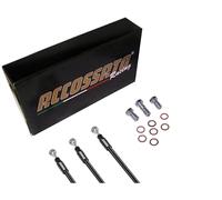 Accossato Kit Completo Tubi Freno Neri Moto Aprilia - Tuono 1000 (2002-2005), Layout F, Numero Tubi: 3