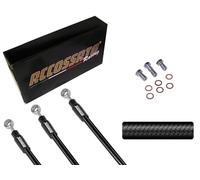 ACCOSSATO Kit Tubi Freno Nero Carbon Compatibile con Yamaha MT-09 ABS dal 2019 al 2020 (CC 900) - Layout S, Sostituisce Il Tubo Rigido, N° Tubi: 5
