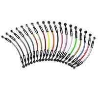 Accossato Kit Tubi Freno Oro Neon per Moto, Harley Davidson - FXR su per Glide Custom (1985-1994) (CC 1340), Layout S, Numero Tubi: 2
