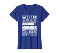 Account Manager Idea Regalo Divertente Maglietta, Donna, Blu Reale, M