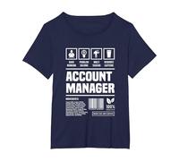 Account Manager Idea Regalo Divertente Maglietta, Donna Plus-Size, Navy, 1X