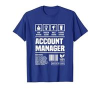 Account Manager Idea Regalo Divertente Maglietta, Uomo, Blu Reale, L