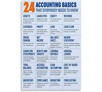 Accounting Basics Infographic Poster, Financial Principles Educational Chart, Study Room or Office Wall Art(Framed,08x12inch(20x30cm))