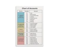 Accounting Poster Chart Of Accounts Financial Classroom Educational Decor | learning visual for students to understand asset liability equity accounts(Framed,08x12inch(20x30cm))