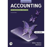 Accounting: The Managerial Chapters (14th Edition) RENTAL EDITION