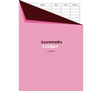Accounts Ledger A5 Book: Pink Cover | Small Format Debit and Credit Bookkeeping Logbook for Home or Business Accounting
