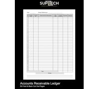 Accounts Receivable Ledger: 100 (50 Front and Back) 8.5" x 11" White Pages with Black Lines