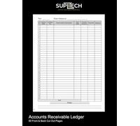 Accounts Receivable Ledger: 100 (50 Front and Back) 8.5" x 11" White Pages with Black Lines