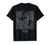 Accra Ghana Mappa della Città Minimalista Strade Maglietta