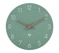 ACCSHINE Orologio radiocontrollato in legno MDF, senza ticchettio, silenzioso, batteria al quarzo, grande, facile da leggere, per camere, casa, cucina, camera da letto, ufficio, scuola (verde)
