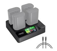 Accsoon Toprig LP-E6 LP-E6N LP-E6NH - Caricatore rapido per fotocamera a 4 canali PD60W con display LCD, compatibile con Canon EOS 5D Mark II III IV, 70D, 5Ds, 6D, 5DsR, 80D, 7D, 7D Mark II, EOS 60D