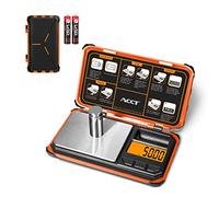 ACCT Bilancia tascabile di precisione, 200 g x 0,01 g, bilancia digitale per alimenti con display LCD, conversione con un clic da 6 unità, mini scala per erbacce/cucina/monete (batteria inclusa)