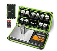 ACCT Bilancia tascabile di precisione, 200 g x 0,01 g, bilancia digitale per alimenti con display LCD, conversione con un clic da 6 unità, mini scala per erbacce/cucina/monete (batteria inclusa)