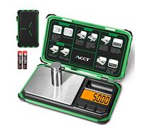 ACCT Bilancia tascabile di precisione, 200 g x 0,01 g, bilancia digitale per alimenti con display LCD, conversione con un clic da 6 unità, mini scala per erbacce/cucina/monete (batteria inclusa)