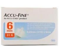 Accu-Fine Aghi Penna Per Insulina 6mm 31G 100 Pezzi