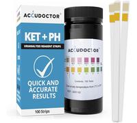 AccuDoctor 100 Strisce Chetosi Urine con Test pH, Stick per Dieta Chetogenica, Misurazione Chetoni e pH nelle Urine, Risultato Rapido e Facile da Leggere