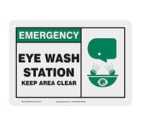 Accuform Cartello di sicurezza in plastica, "Emergency Eye WASH Station Keep Area Clear", 17,8 x 25,4 cm, MFSD928VP