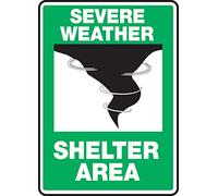 Accuform Cartello di sicurezza "Severe Weather - Shelter Area", plastica, 25,4 x 17,8 cm (MFEX541VP)