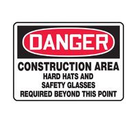 Accuform"Danger Construction Area Hard Hats and Safety Glasses…" Safety Sign, Plastic, 7 x 10 Inches (MPPE044VP)