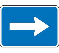 Accuform FRG123RA Engineer-Grade Reflective Aluminum General Service Auxiliary Sign (MUTCD M6-1), Legend"(HORIZONTAL ARROW)", 15" Length x 21" Width x 0.080" Thickness, White on Blue