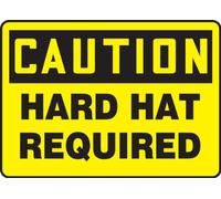 Accuform MPPE403VS - Targa adesiva in vinile, con scritta "Caution Hard Hat Required", lunghezza 25,4 cm x larghezza 35,6 cm x spessore 0,0 cm, nero su giallo, altezza 25,4 cm, larghezza 35,6 cm, lunghezza 25,4 cm, vinile, 10 x 14