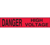 Accuform MPT25 Barricade/Perimetro Nastro in plastica, Legend "Danger HIGH Voltage", larghezza 3" x lunghezza 1000 piedi x 3 mil thickness, nero su rosso