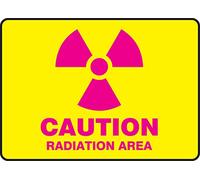 Accuform MRAD501XT Dura-Plastic Sign, Legend"Caution Radiation Area", 7" Length x 10" width x 0.060" Thickness, Magenta on Yellow, 7" Height, 10" Wide, 7" Length, Dura-Plastic, 7" x 10"