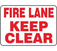 Accuform MVHR500VP - Cartello "Fire Lane Keep Clear", 17,8 cm di lunghezza x 25,4 cm di larghezza x 0,1 cm di spessore, plastica, 17,8 x 25,4 cm, rosso su bianco