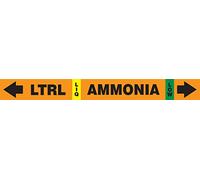 Accuform RAK114T - Marcatore autoadesivo, per tubi di ammoniaca IIAR, LTRL/LIQ/Low per tubo OD da 8" a 10", 3-1/2" L x 93-1/2" L, nero/giallo/verde su arancione