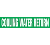 Accuform RPK249STA Snap Tite"Cooling Water Return" Pipe Marker for 3/4" to 1-1/4" OD Pipe, 6" H x 3/4" L x 8" W, White on Green