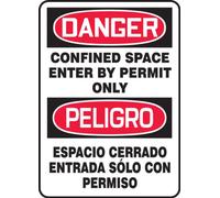 Accuform SBMCSP133VA Cartello bilingue spagnolo in alluminio, leggenda "Danger CONFINED Space Enter by Permit ONLY/PELIGRO ESPACIO CERRADO ENTRADA Solo CON PERMISO", 25,4 cm di lunghezza x 17,8 cm di