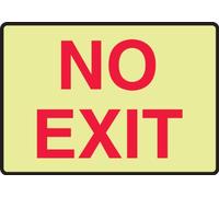 Accuform Signs MEXT502GF lumi-glow Flex adhesive Safety Sign, Legend "No exit, 25,4 cm lunghezza x 35,6 cm larghezza x 0 cm spessore, red on Glow