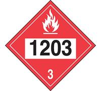Accuform Signs MPL733VP1 - Cartello in plastica a 4 cifre, classe di pericolo 3, leggenda "1200" (benzina), 26,4 cm di lunghezza x 26,4 cm di larghezza x 0,1 cm di spessore, nero/bianco su rosso
