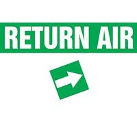 Accuform Signs RPC772GNWTPD Vinyl"Return Air" Duct Marker for Up to 6" OD Duct, 2-1/2" W x 12" L, White on Green