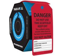 AccuformNMC 100/250 etichette di sicurezza per ponteggi, non utilizzare questo ponteggio tenere lontano, conforme OSHA, cartoncino PF impermeabile, resistente agli strappi, 15,9 x 7,6 cm