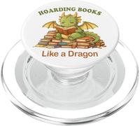 Accumulare libri come un drago divertente disegno di lettura PopSockets PopGrip per MagSafe