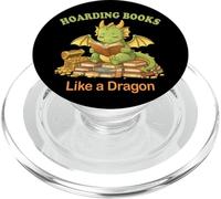 Accumulare libri come un drago divertente disegno di lettura PopSockets PopGrip per MagSafe