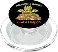 Accumulare libri come un drago divertente disegno di lettura PopSockets PopGrip per MagSafe
