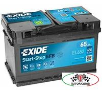 ACCUMULATORE PER AUTO EXIDE EL652 65AH 650 EN DI SPUNTO EFB START E STOP