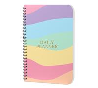AccuPrints Agenda giornaliera senza data, programma la tua giornata, lista delle cose da fare, tracker degli obiettivi, tracker del benessere, planner 3 mesi (pianificatore giornaliero multicolore)