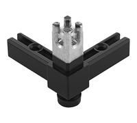 Accuride 100003069 Schüco Smartcube-Nodo angolare 3S con Piede di Regolazione, Base di Supporto per Sistema di scaffali, Zinco pressofuso Effetto Acciaio Inox, Nero, mit Stellschraube
