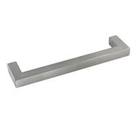 Accuride MG.214224.20 - Maniglia per cassetti Megrez LA 224 mm, larghezza 239 mm, maniglia per mobili, rettangolare, in acciaio inox spazzolato, colore: Argento