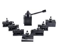 Accusize Industrial Tools Bxa 0251-0228 - Set di 6 attrezzi a cambio rapido a cuneo + 2 supporti grandi Bxa Style 1 per tornitura e sfacciatura, 0251-0228