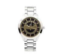 Accutime Batman Classic Logo Bianco e Oro Orologio analogico con cinturino in metallo