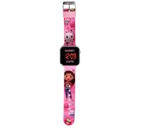 Accutime GAB4078 Gabby's Dollhouse, orologio digitale con indicatore LED per ora e data, cinturino in acrilico morbido, lunga durata della batteria, spegnimento automatico, per ragazze e ragazzi, rosa