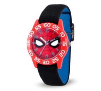 Accutime Marvel Avengers Captain America Spiderman Guardiani della Galassia Orologio analogico al quarzo Supereroe Time Teacher per ragazzi, ragazze, bambini con indicatore delle ore per imparare a leggere l'ora, Spiderman Nero/Rosso, Nylon Spider-Man Orologio